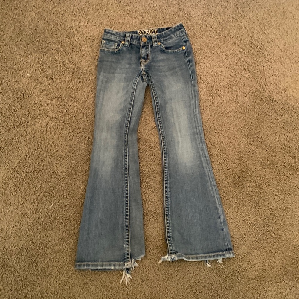 Rock and roll denim kids riding jean size 7